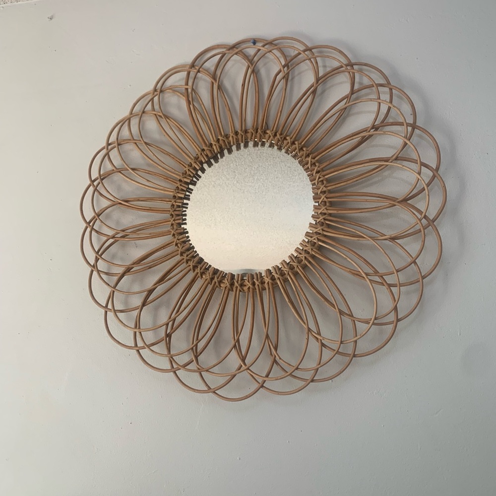 Boho Wooden Flower Mirror